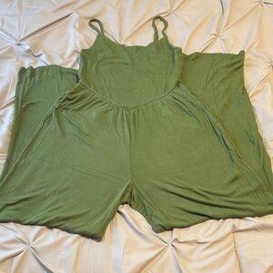 No Boundaries Olive Green Ribbed Romper